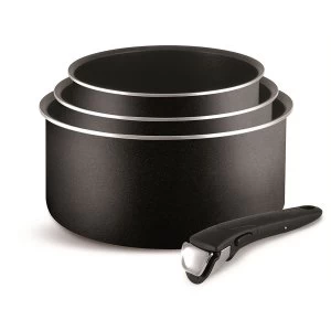 image of Tefal Ingenio Essential 4 Piece Non-Stick Saucepan Set with Bakelite Handle