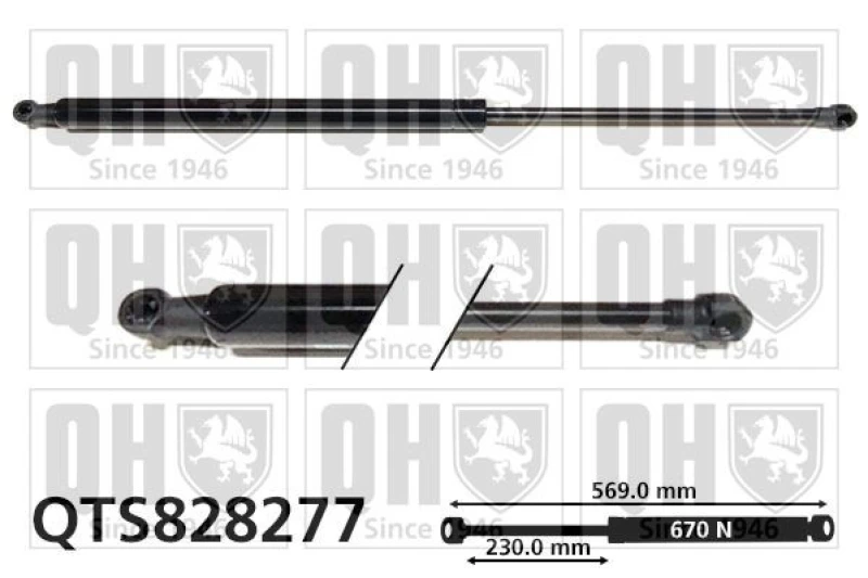 Image of QUINTON HAZELL Tailgate strut QUINTON HAZELL QTS828277
