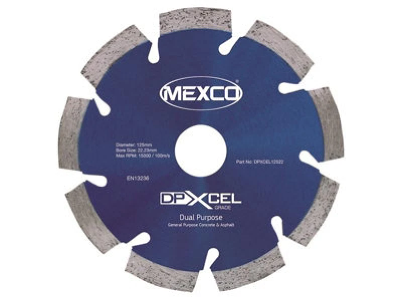 Image of Mexco Dpxcel12522 Xcel Grade Dual Purpose Diamond Blade 125 X 22mm Mexdpxl12522