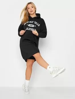 Image of Yours Logo Hoody Sweatshirt Dress - Black, Size 18, Women