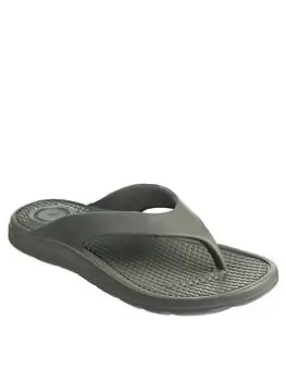Image of TOTES Mens Solbounce Toe Post Sandal - Khaki, Size 10, Men