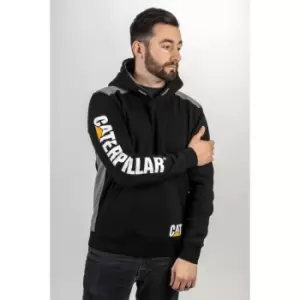 Image of Logo Panel Hooded Sweatshirt Black Large