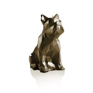 Image of Brass Low Poly Bulldog Candle
