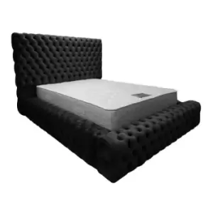 Image of Sultan Bed King Plush Velvet Black