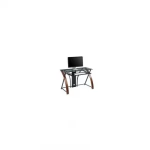 Image of CED-301 120cm Glass Curved Wood Home Office Desk