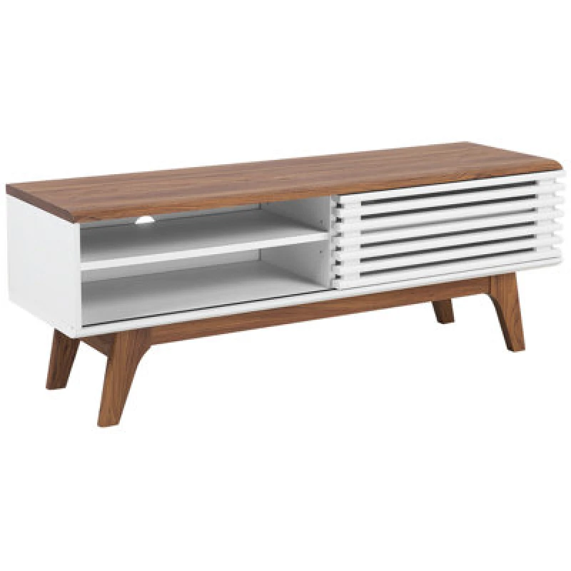 Image of Beliani TV Stand Toledo Ii Brown/ White