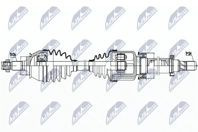 Image of NTY NPW-BM-158 Drive shaft Front Axle Right Drive Shaft (13)