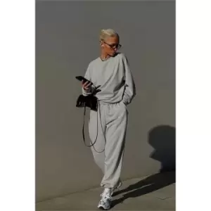 Image of I Saw It First Grey Marl Ultimate Basic Oversized Crew Neck Sweatshirt - Grey