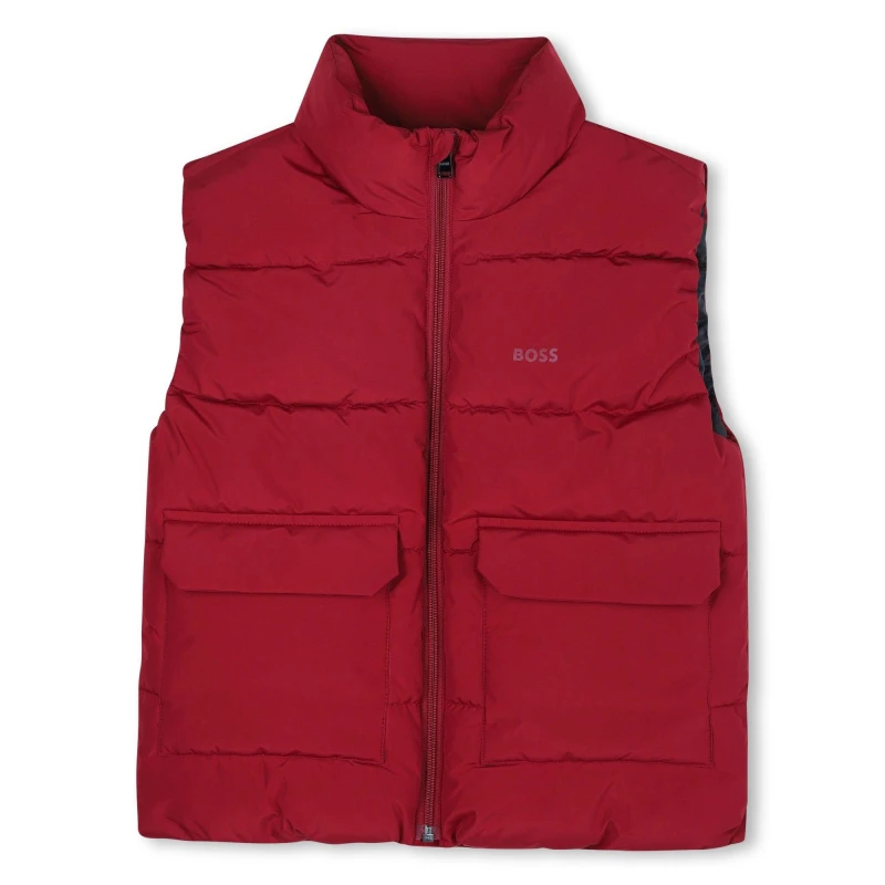 Image of Boss Kids Padded Sleeveless Gilet Red male 8Y