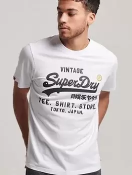 Image of Superdry Vintage Logo Store Classic T-Shirt - White, Size 2XL, Men