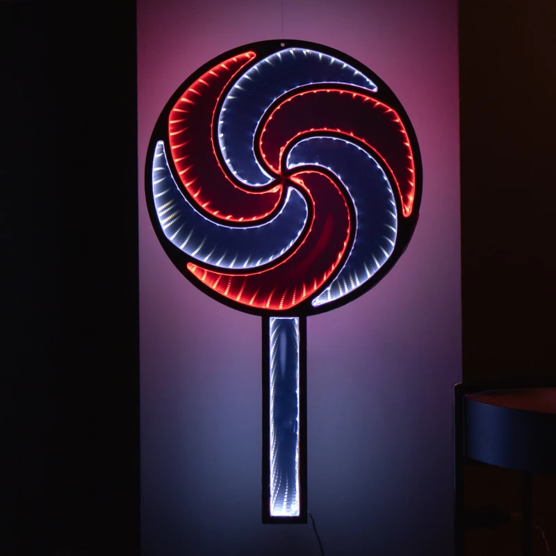 Image of 60cm Light up Hanging Christmas Lollipop Infinity Light Decoration with Spinning Effect
