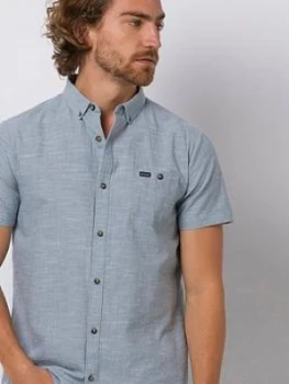 Image of Animal Fleck Short Sleeve Shirt - Lead Grey, Lead Grey, Size XS, Men