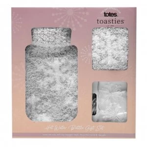 image of Totes Totes Mini Hot Water Bottle and Socks Set - Grey W/Lights