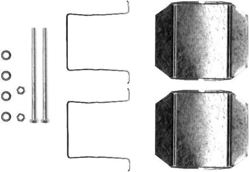 Image of HELLA Brake pad fitting kit HELLA 8DZ 355 202-751