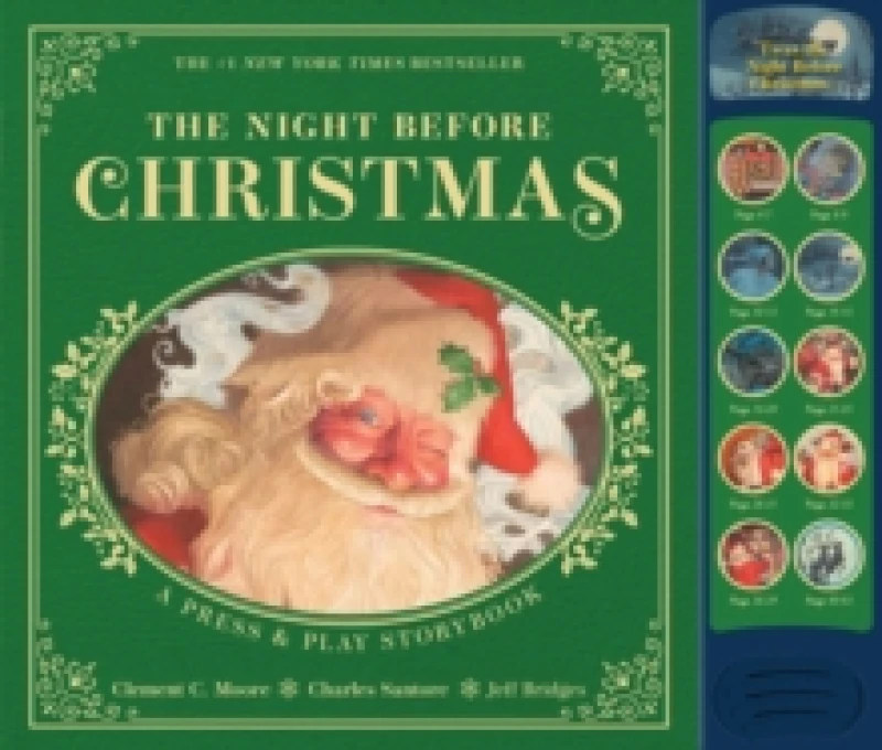 Image of The Night Before Christmas Press and Play Storybook : The Classic Edition Hardcover Book Narrated by Jeff Bridges Hardback