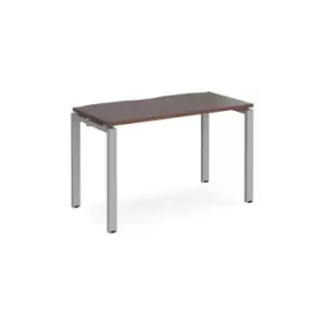 image of Bench Desk Single Person Starter Rectangular Desk 1200mm Walnut Tops With Silver Frames 600mm Depth Adapt