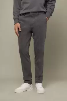 image of Mens Slim Fit Grey Jersey Trousers