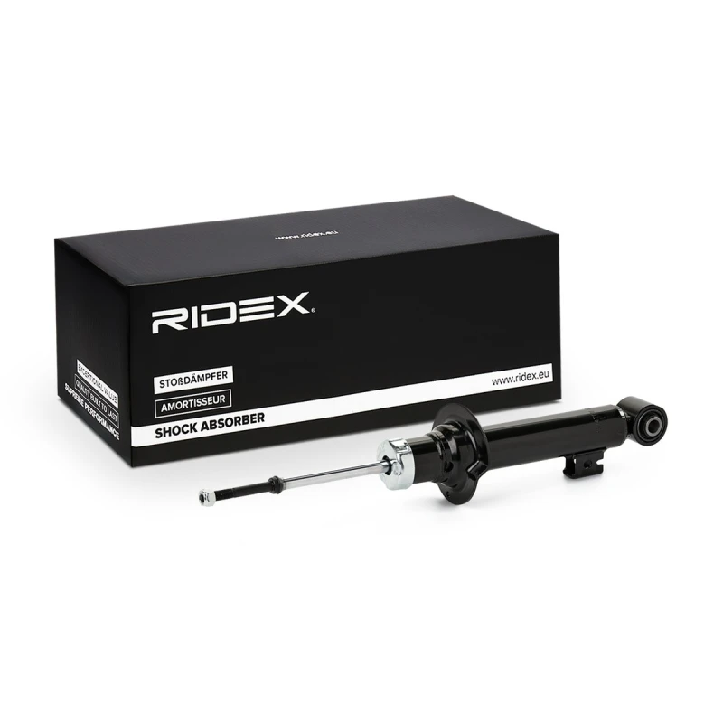 Image of RIDEX 854S18279 Shock absorber Front Axle, Gas Pressure, Twin-Tube, Spring-bearing Damper, Top pin Shock Absorber (854)