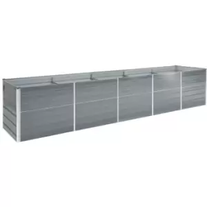 image of Garden Raised Bed Galvanised Steel 400x80x77cm Grey Vidaxl Grey