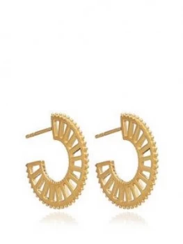 image of Rachel Jackson London 22Ct Gold Plated Silver Queen Of Revelry Mini Hoops