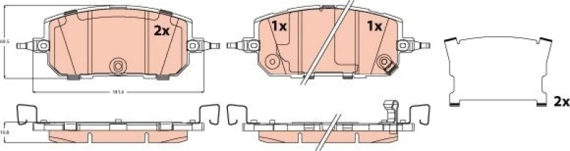 Image of Brake pad set TRW GDB2537