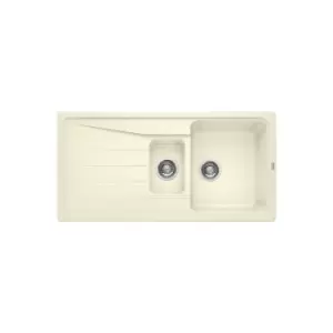 image of 1.5 Bowl Cream Composite Kitchen Sink with Reversible Drainer - Blanco Sona 6S Silg Pdii