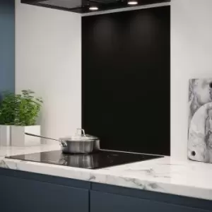 image of Matt Black Glass Kitchen Splashback 600mm X 750mm