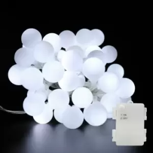 Image of Extrastar UK - LED Globe String Lights Cool White 50 LEDs, 5M, Battery Powered