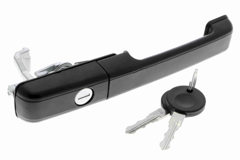 Image of VAICO V10-6164 Door Handle Right Front, black, with lock barrel, Original VAICO Quality Door Handle (1373)