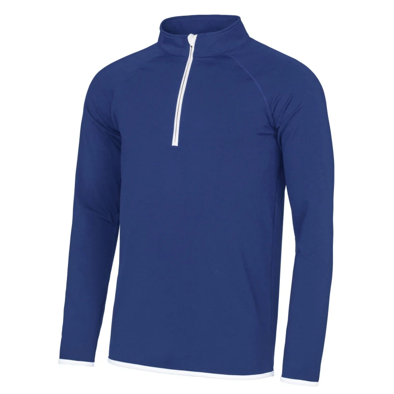 Image of AWDis AWDis Men Just Cool Half Zip Sweatshirt in Blue Size: Small Blue S Male 5054752894467