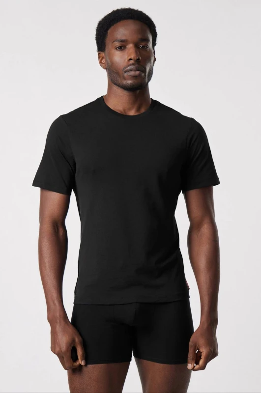 Image of Hunter 3 Pack Crew Neck T-Shirts Mens Jet Black male Small