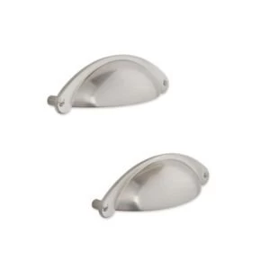 Image of IT Kitchens Brushed Nickel effect Cup Cabinet handle Pack of 2