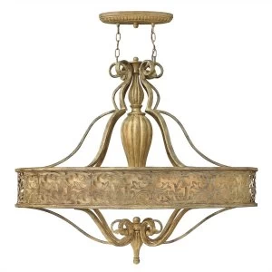 Image of 6 Light Multi Arm Chandelier Brushed Champagne Finish, E27