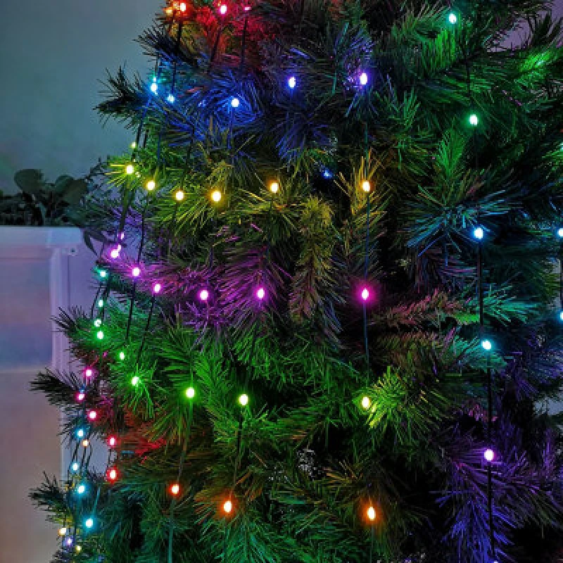 Image of Samuel Alexander 460 LED Colour Changing Multicolour Multifunction Digital Waterfall Christmas Lights for 8ft Trees Multi