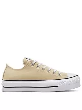 Converse Chuck Taylor All Star Lift Platform Seasonal Color Lo, Beige, Size 7, Women