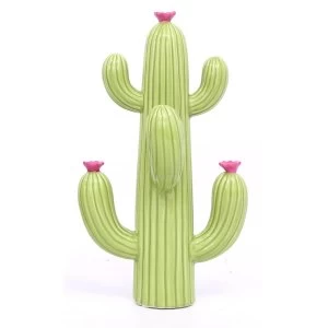 Image of Cactus with Pink Flower Ornament 27cm