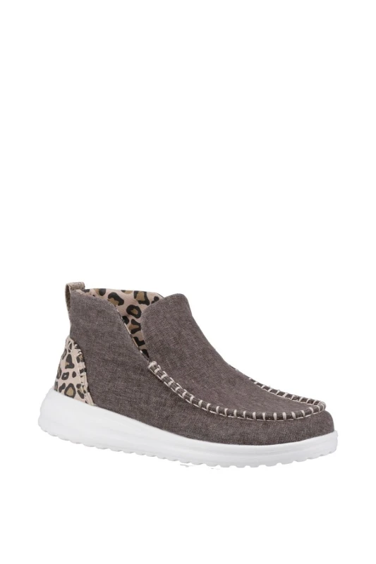 Image of Heydude Denny Heavy Canvas Boot, Leopard, Size 5, Women Leopard W5FYA Female 5