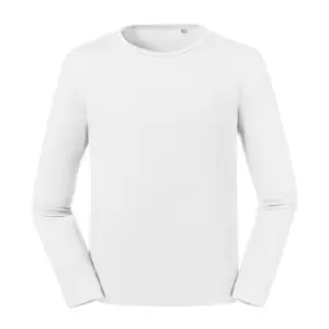 Image of Russell Mens Long-Sleeved T-Shirt (L) (White)
