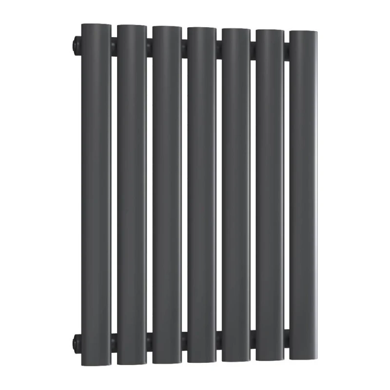 Image of Bathroom Kingdom Neva Anthracite Single Oval Horizontal Radiator 550x413 in Grey Grey Unisex