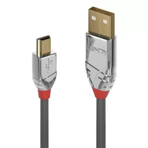 image of Lindy 7.5m USB 2.0 Type A to Mini-B Cable, Cromo Line