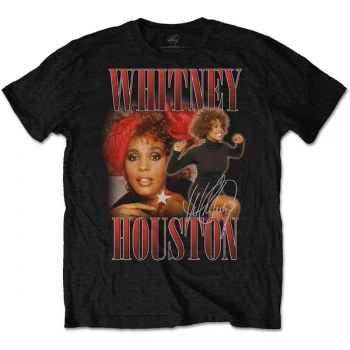 Image of Whitney Houston - 90s Homage Unisex Large T-Shirt - Black