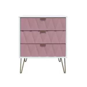 image of Ice 3 Drawer Midi Chest - Pink