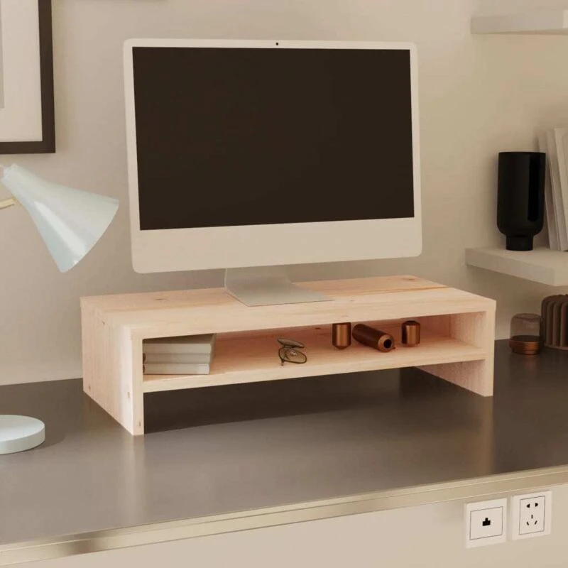 Image of VIDAXL Monitor Stand 50x24x13cm Solid Wood Pine vidaXL 8720286905524