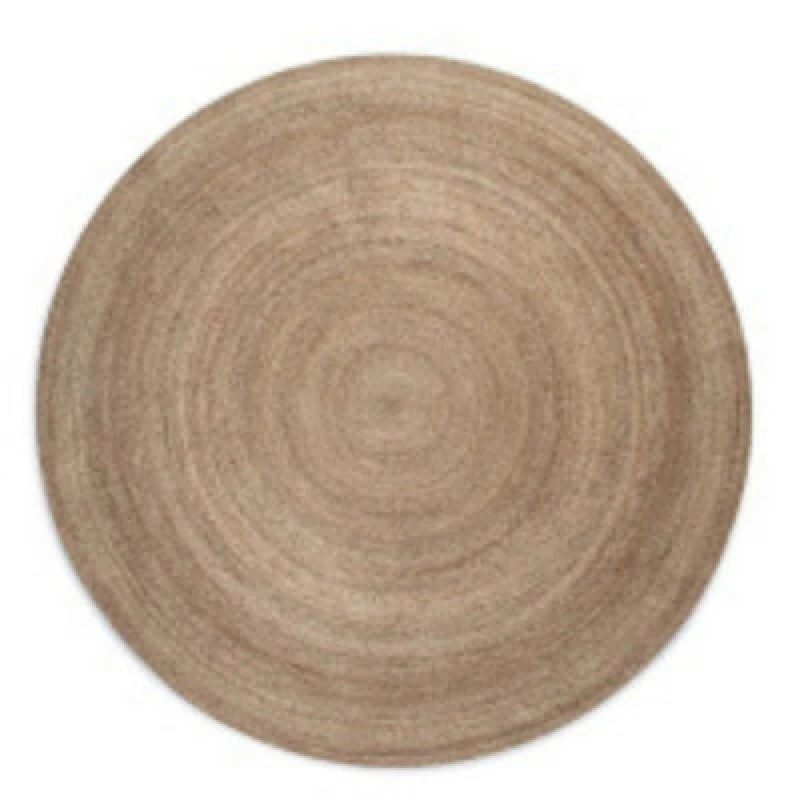 Image of THE RUGS Jute Braided Round Rangpur Natural Rug Handwoven Flatweave in Brown Size: 200cm diameter Brown Unisex 200cm diameter
