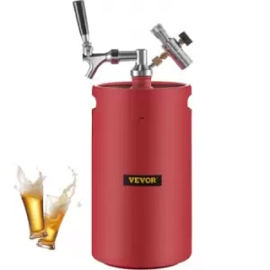 image of VEVOR Beer Growler Tap System, 270Oz Mini Keg, 8L Pressurized Beer Growler, 304 Stainless Steel Mini Keg Growler, Comes with Dual Pressure Display CO2