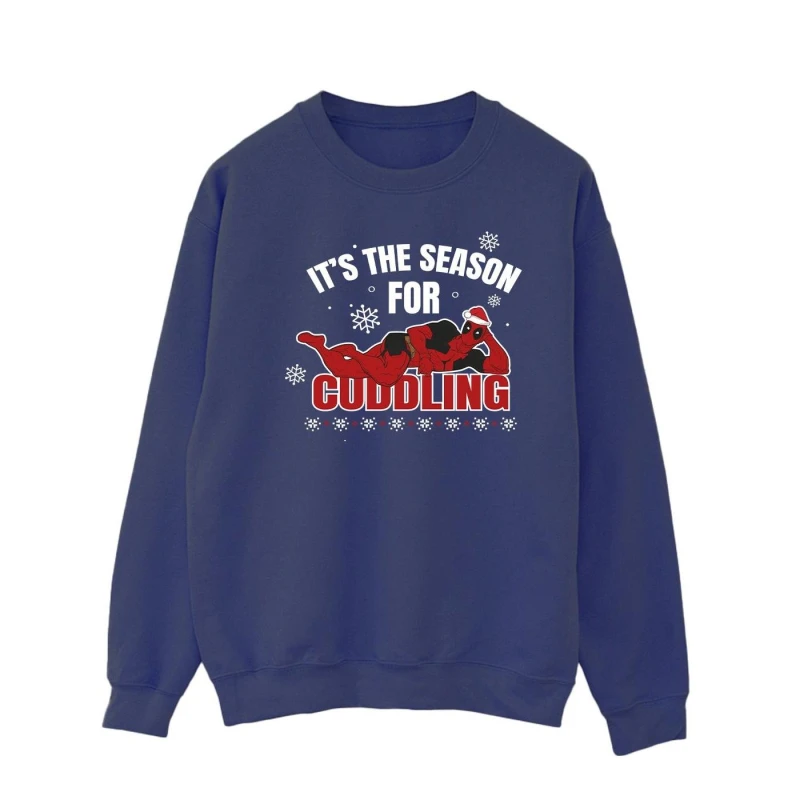 Image of Deadpool Deadpool Men Time For Cuddling Sweatshirt in Navy Size: Small Navy S Male 5063376878647
