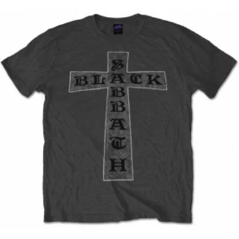 Image of Black Sabbath Sabbath Cross Mens Charcoal T Shirt: Medium