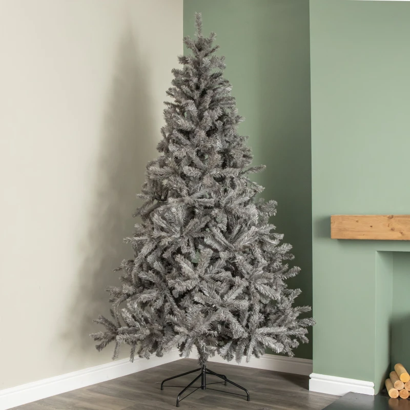 Image of Samuel Alexander 8ft (2.4m) Plain Grey Colorado Spruce Wrapped Christmas Tree 1097 Tips Grey Unisex