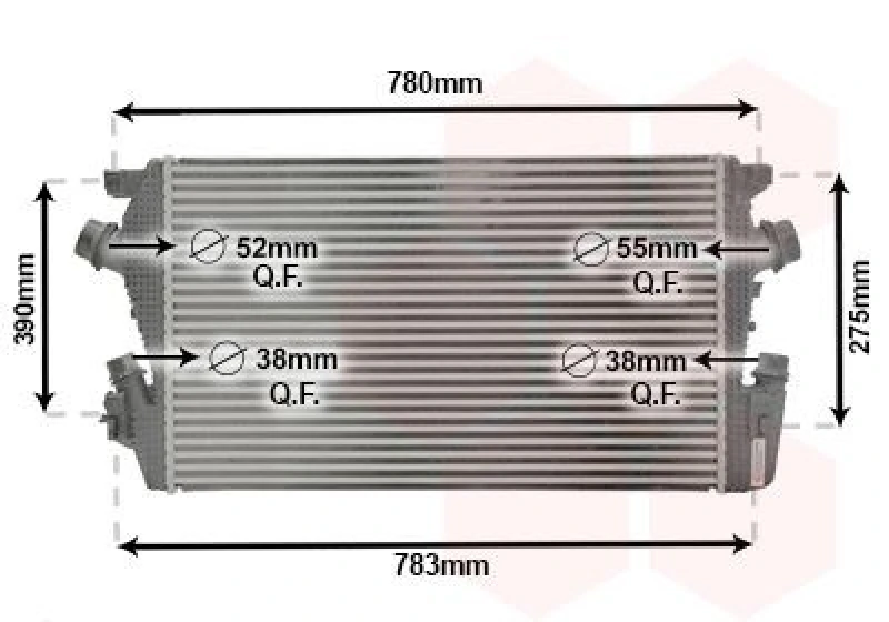 Image of VAN WEZEL Intercooler VAN WEZEL 37014706