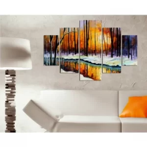 image of ST147 Multicolor Decorative MDF Painting (5 Pieces)